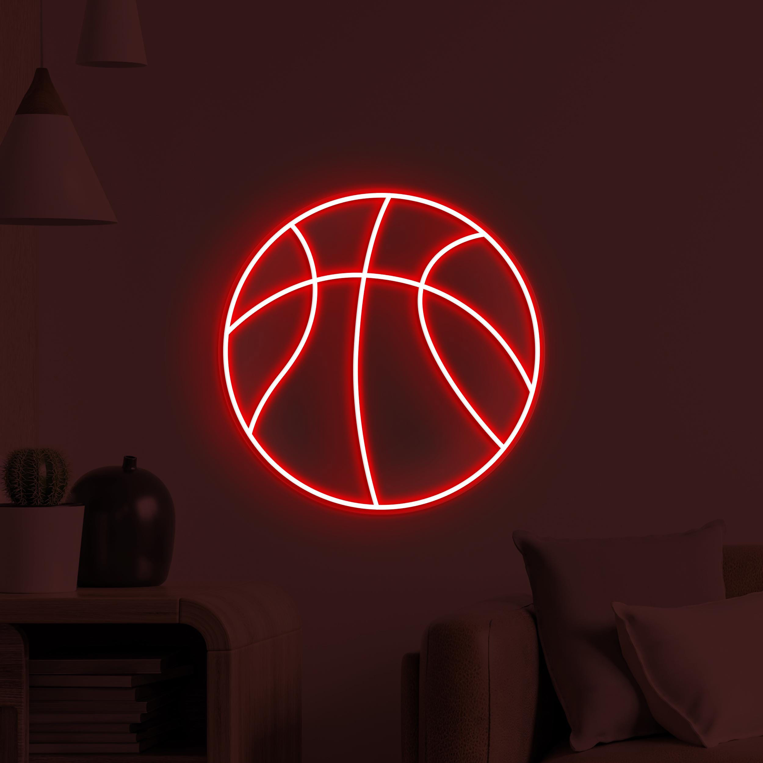 Basketball Neon Sign, Basketball LED Light, Basketball Hobby Wall Art, Kids Room Neon Light, Sports Room Wall Decor, Basketball Lover Gift