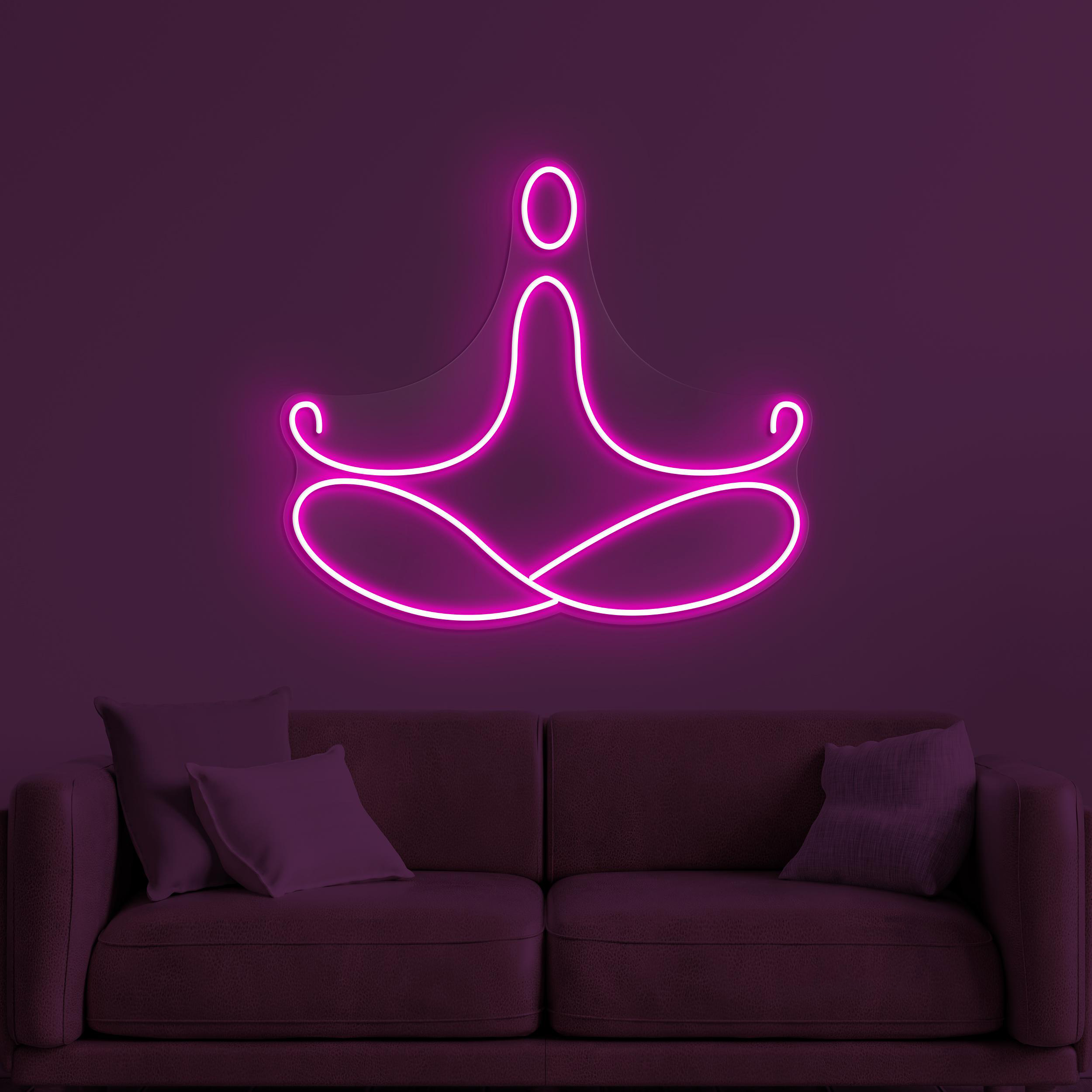 Yoga Pose Neon Sign, Yoga Pose LED Light, Yoga Club Wall Decor, Fitness Room Wall Art, Gift For Yoga Lover, Meditation Symbol Led Sign