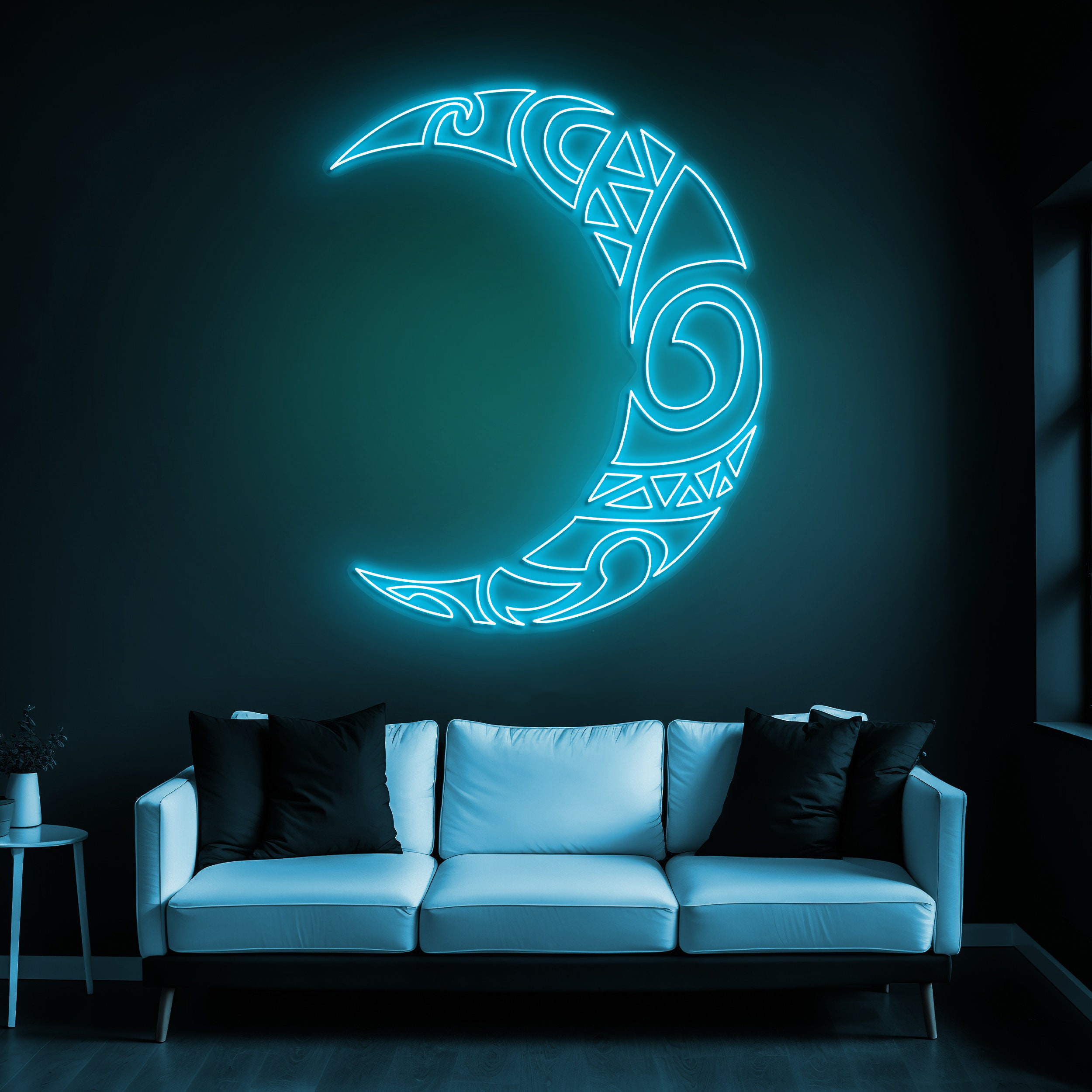 Egyptian Moon Led Light, Moon Neon Sign, Mancave decor, Egyptian decor Sign, Led decor, Custom Neon Sign, Moon Led Decor, Moon Neon Art Sign