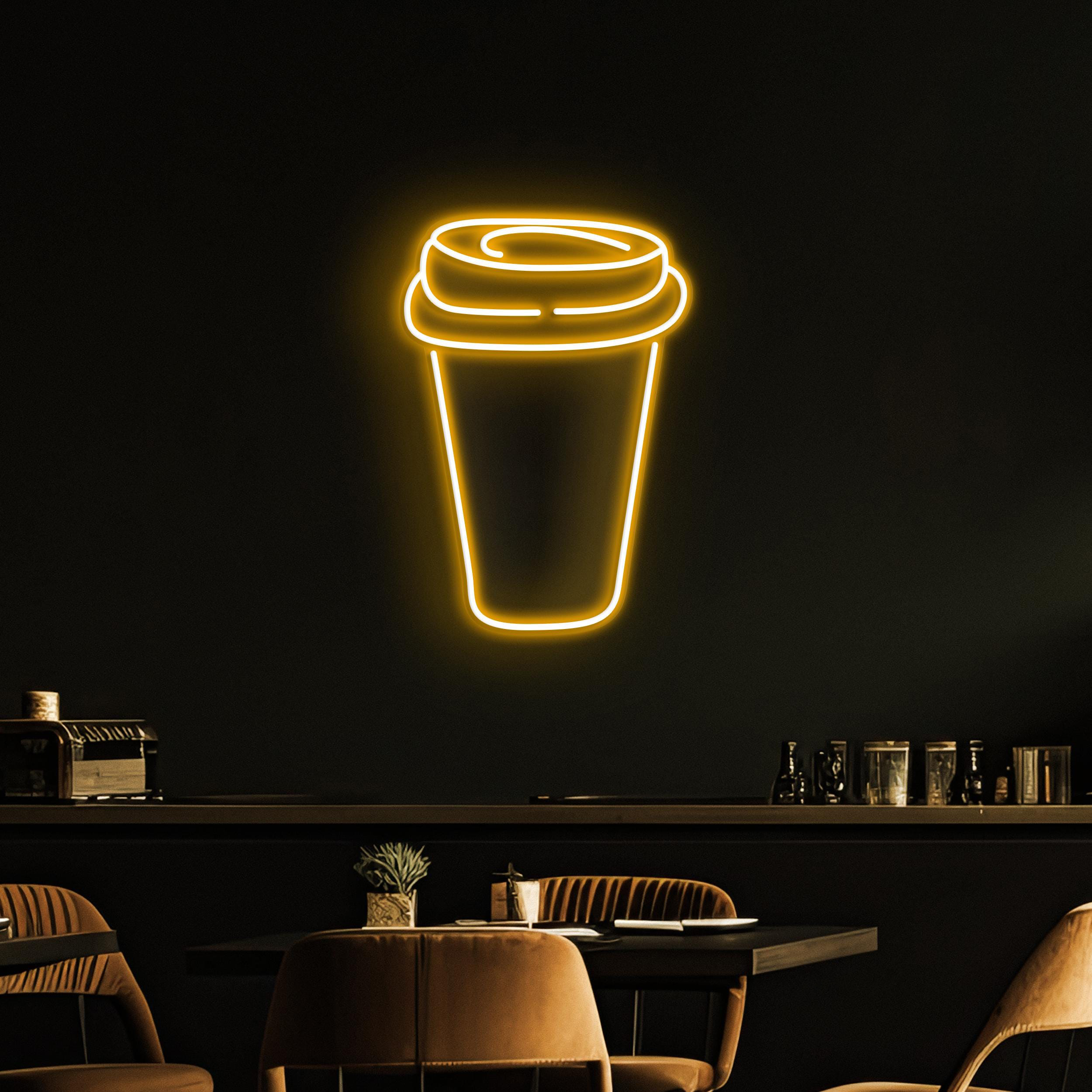 Coffee Cup Neon Sign, Coffee Cup LED Light, Coffee Glass Wall Decor, Restaurants Neon Light, Coffee Shop Wall Art, Gift For Coffee Lover's