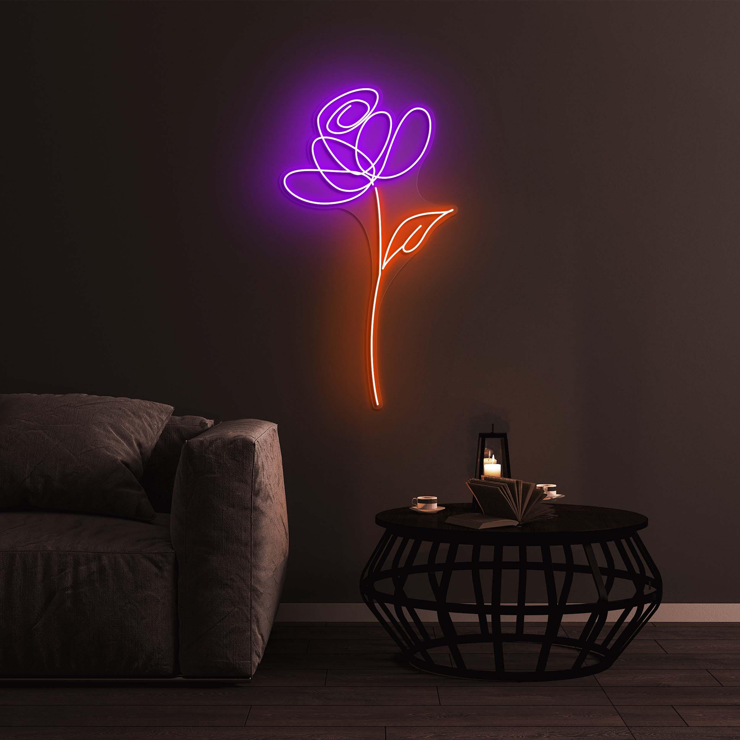 Rose Neon Sign, Rose Flower LED Light, Rose LED Neon Art, Home Wall Decor, Decoration for Party, Garden & Yard, Gift for Her, Custom Sign