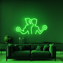 Gym Neon Sign, Man and Woman with Dumbbells Light, Fitness Decor, Custom Gym Signs, Barbell Weightlifting Sign,Neon Light for Gyms and Shops