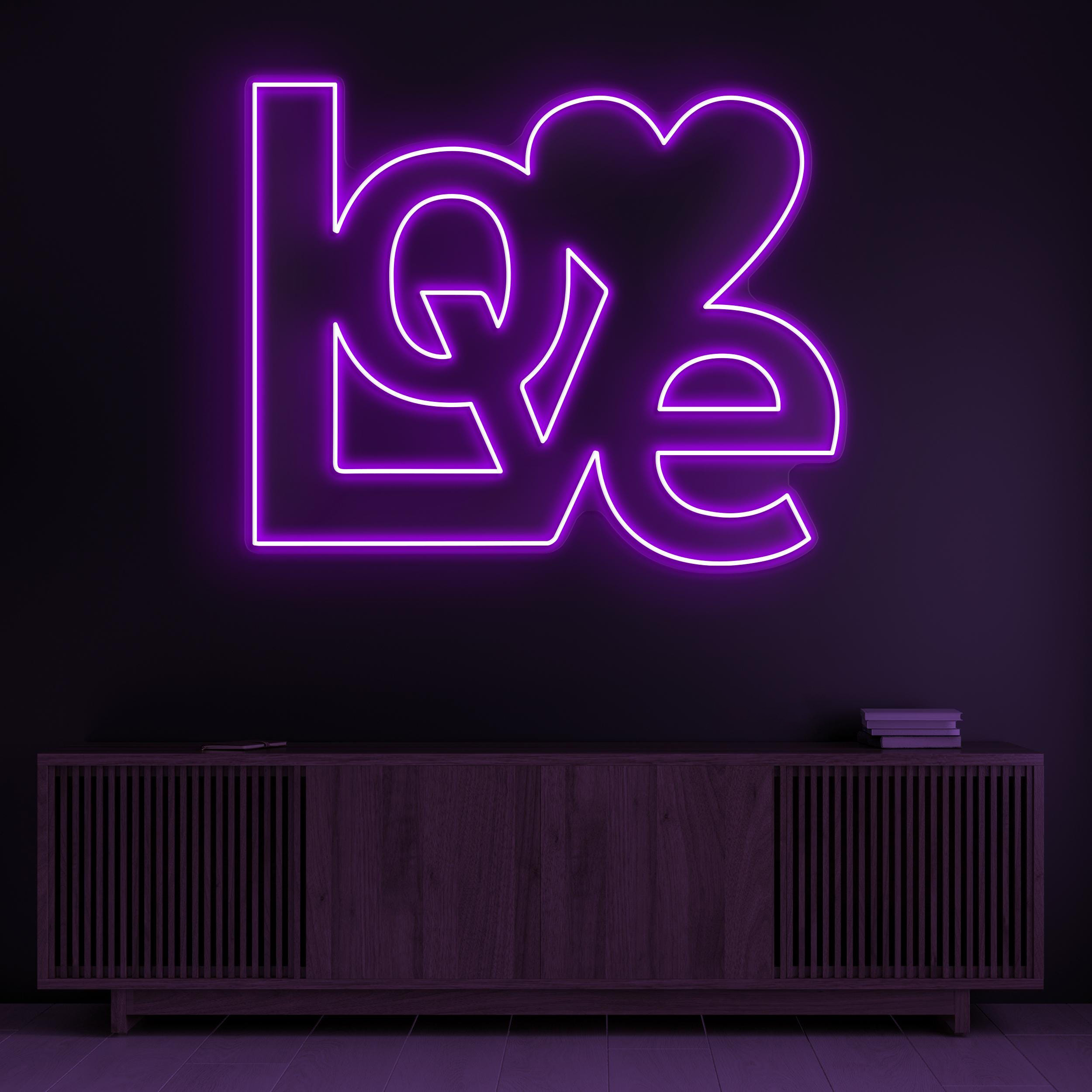 Love Neon Sign, Love LED Light, Love Logo Wall Art, Romantic Neon Sign, Custom Neon Art, Couple Gift, Wedding Party Decor, Couple Neon Light