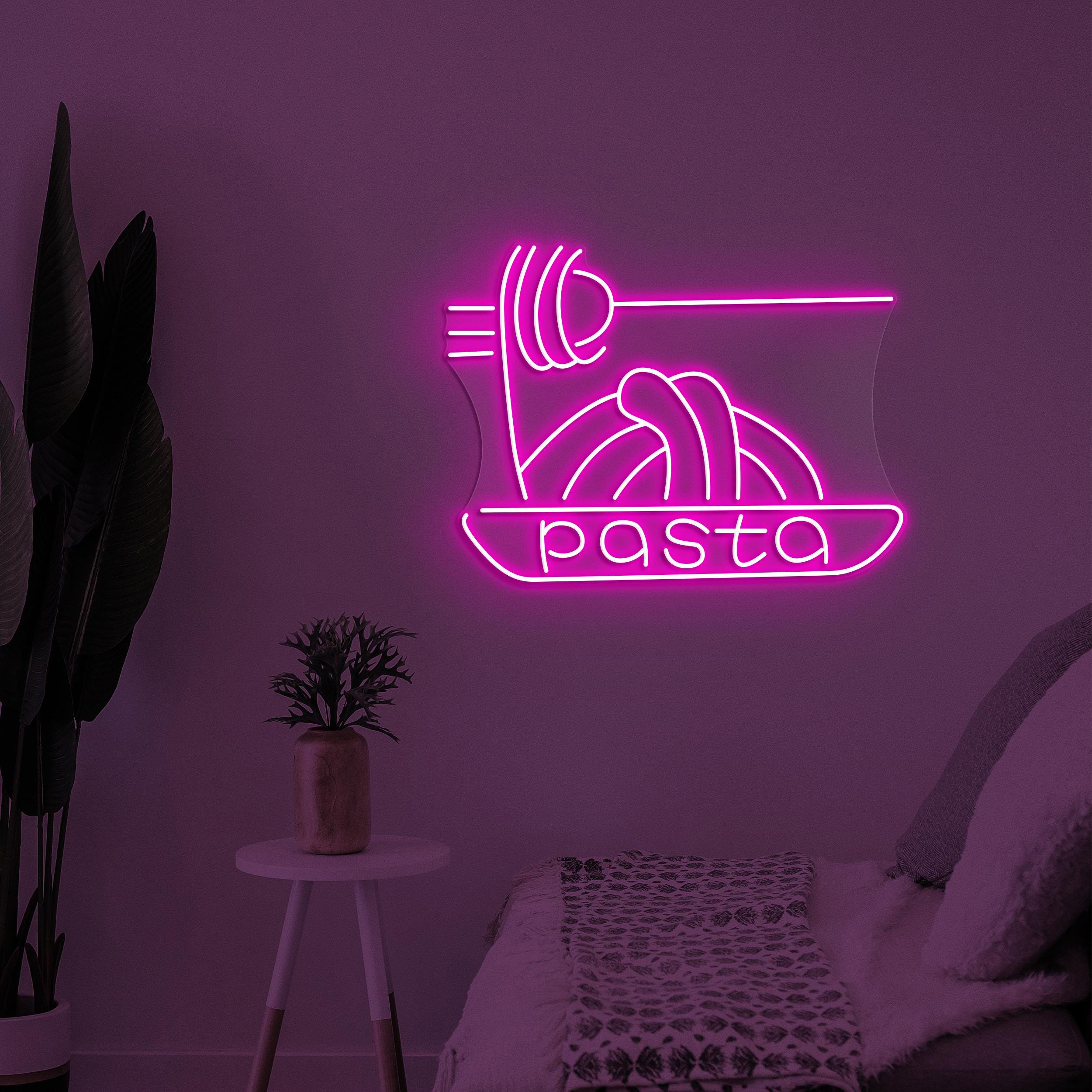 Pasta Neon Sign, Pasta LED Light, Restaurants Wall Decor, Noodle Wall Art, Pasta Shop Neon Light, Kitchen Neon Decor, Spaghetti Wall Light