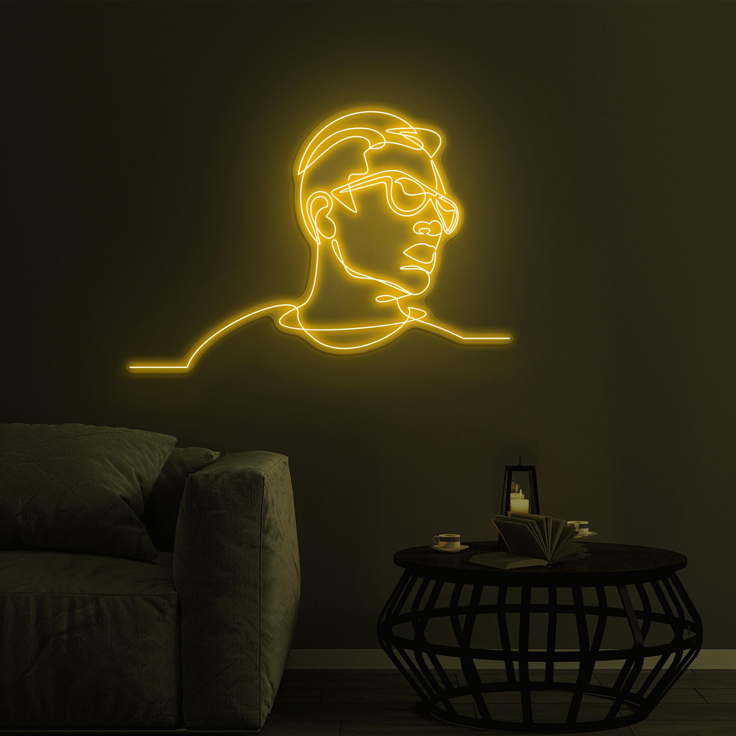 Man with Sunglasses Neon Sign, Man Sunglasses LED Wall Light, Man with Sunglasses LED Neon Art, Home Wall Décor, Diver Room decor, Gift idea