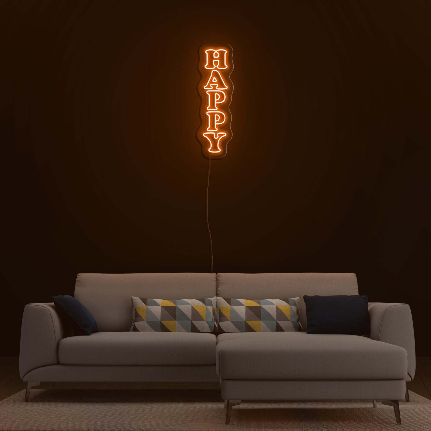 Happy Neon Sign, Nursery Decor, Baby Photo Prop, Room Decor, Happy Neon Sign for Room Decoration, Kids decor