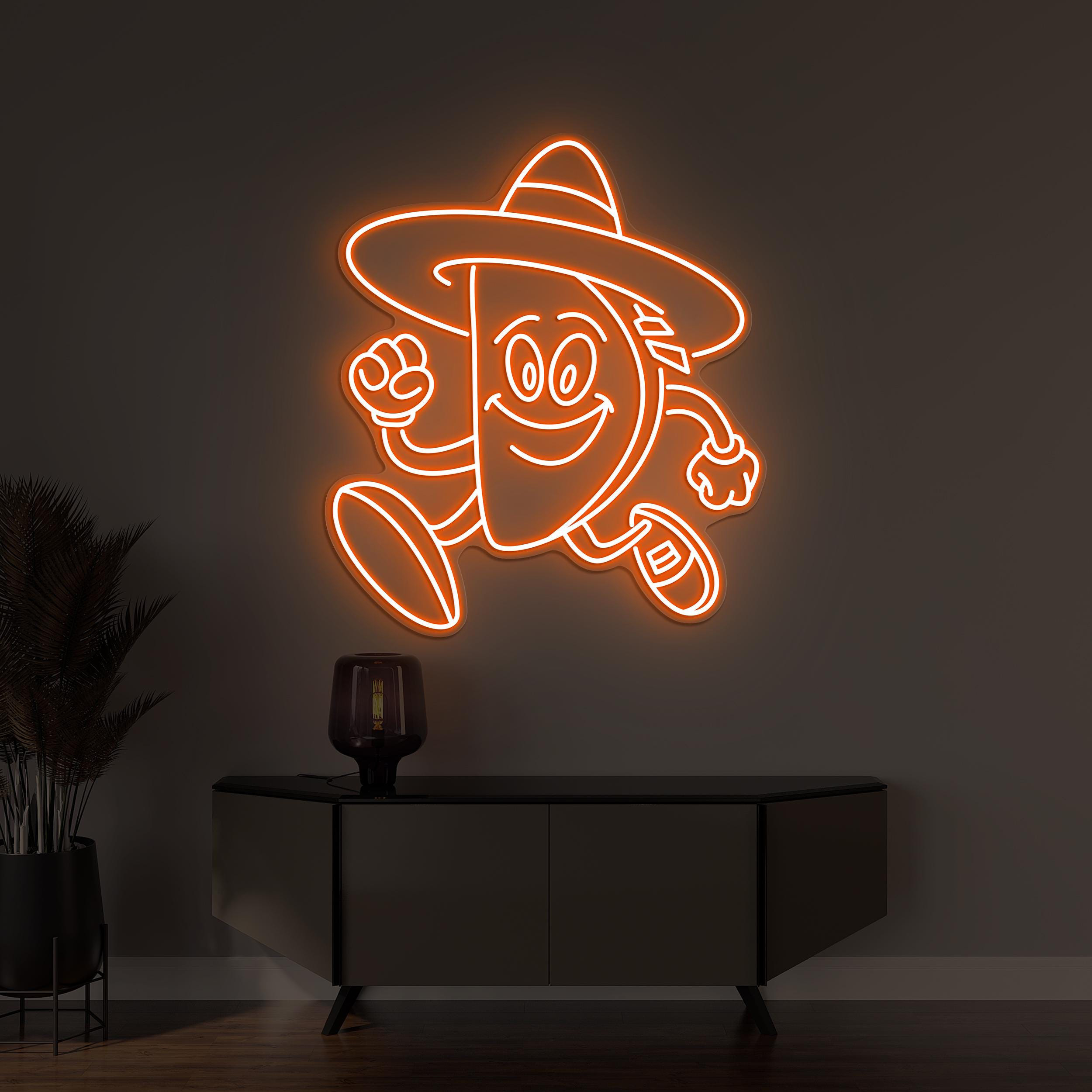 Running Taco Neon Sign, Running Taco LED Light, Taco Wall Decor, Custom Neon Sign, Home Wall Art, Kids Room Wall Decor, Taco Lover Gift