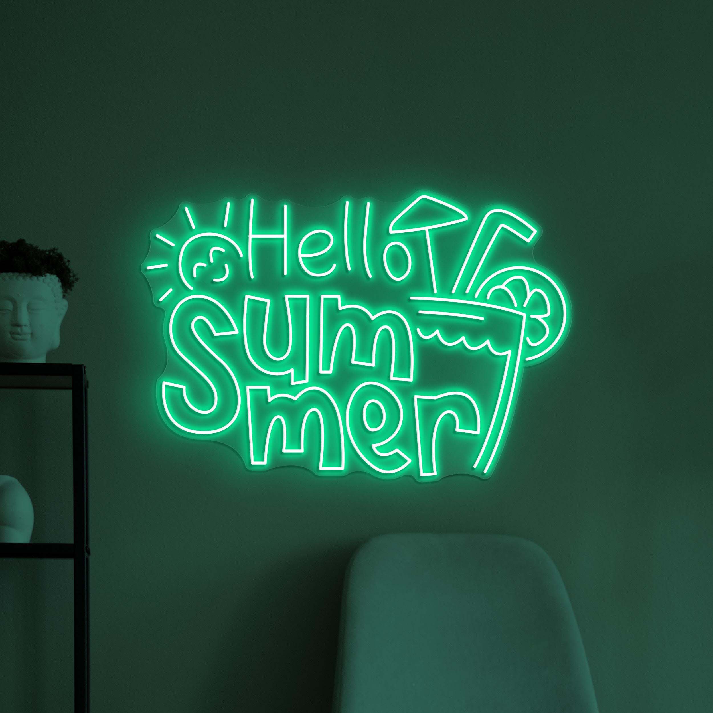 Hello Summer Neon Sign, Hello Summer LED Light, Party Wall Decor, Holiday Neon Art, Beach Neon Light, Summer Party Sign, Welcome Summer Art