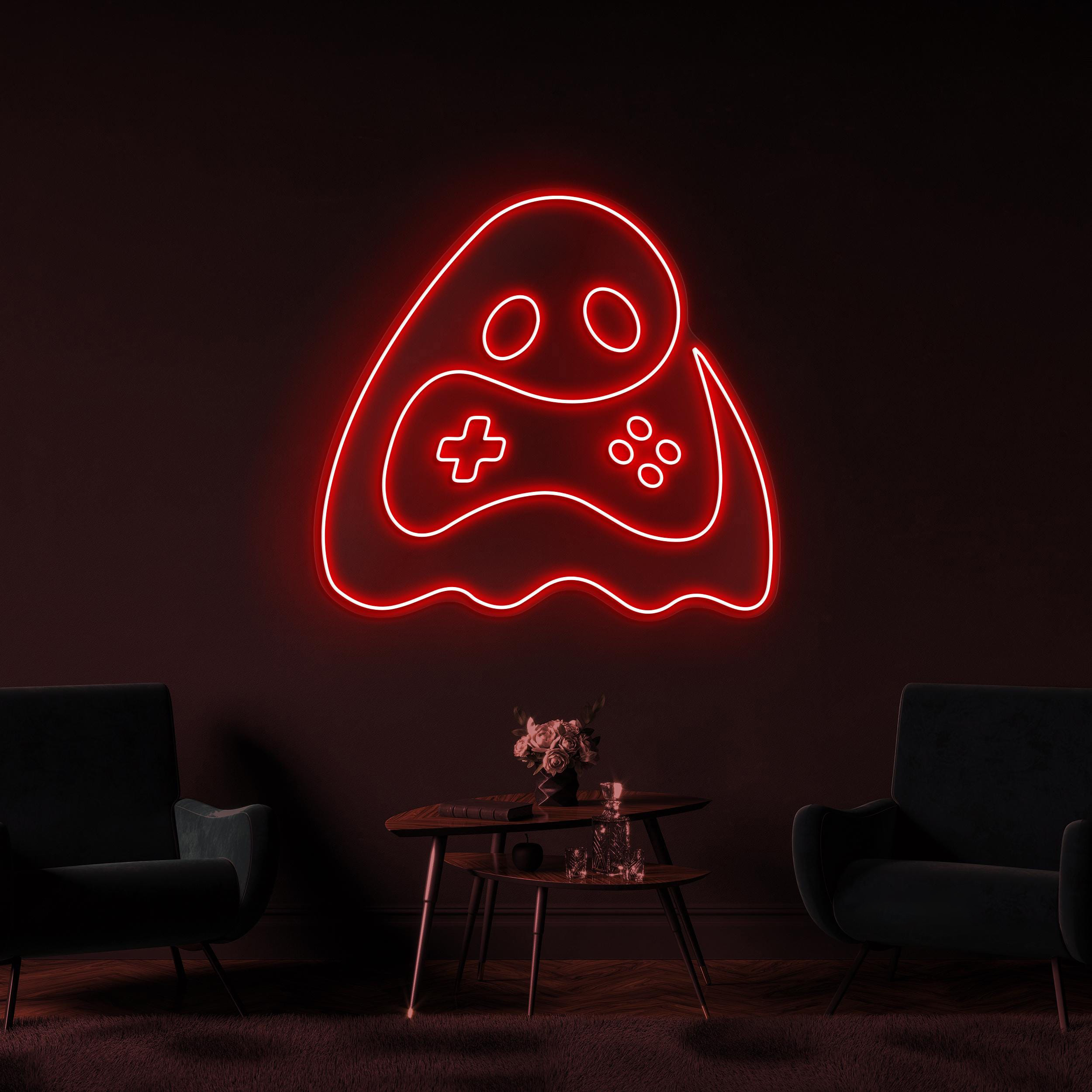 Game Controller Neon Sign, Ghost Game Controller LED Light, Game Room Wall Decor, Led Wall Art, Gaming Zone Light, Boys Room Sign, Gift