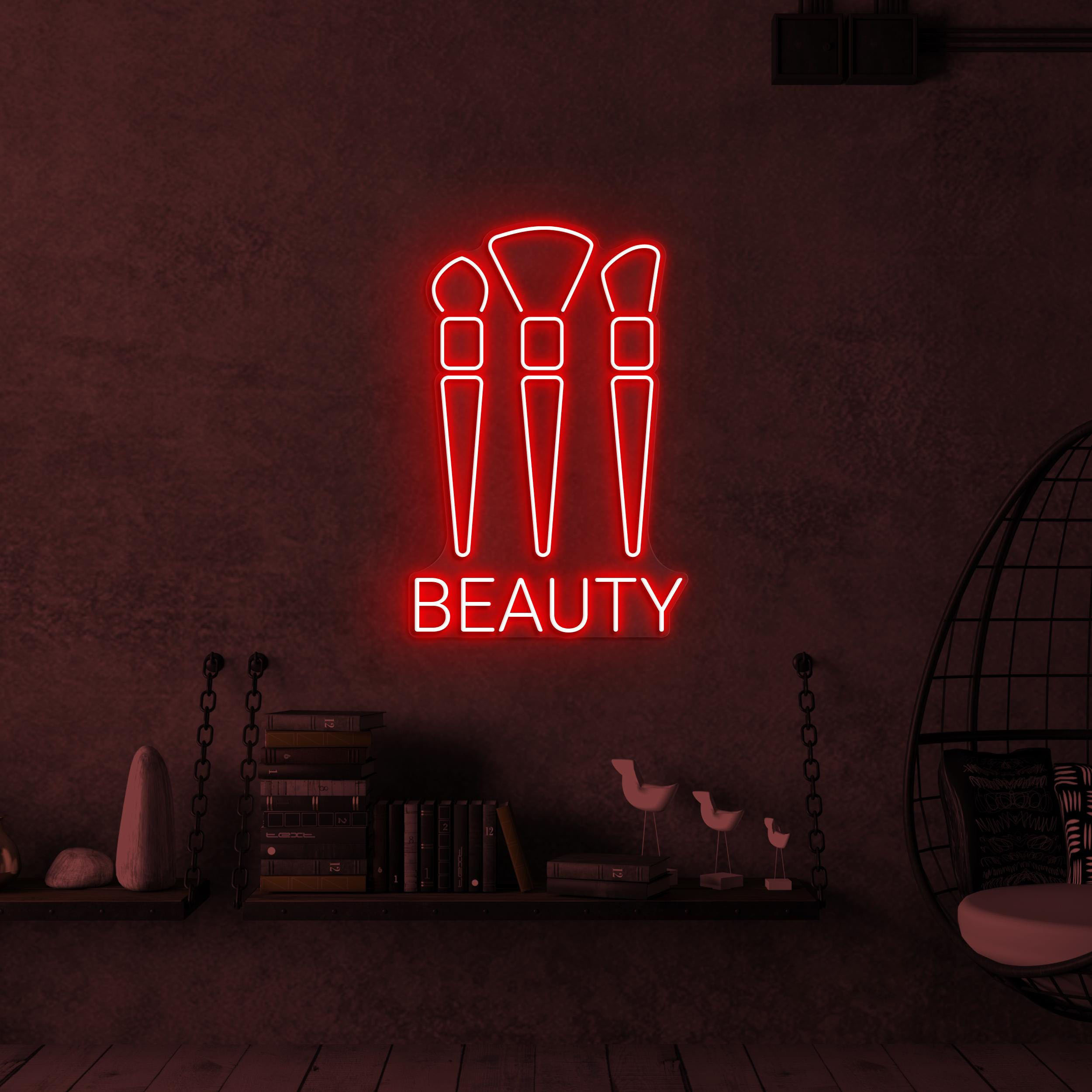 Beauty Neon Sign, Beauty LED Light, Makeup Brushes Wall Decor, Glam Wall Art, Personalized Neon Sign, Home Salon Sign, Girls Room Wall Decor