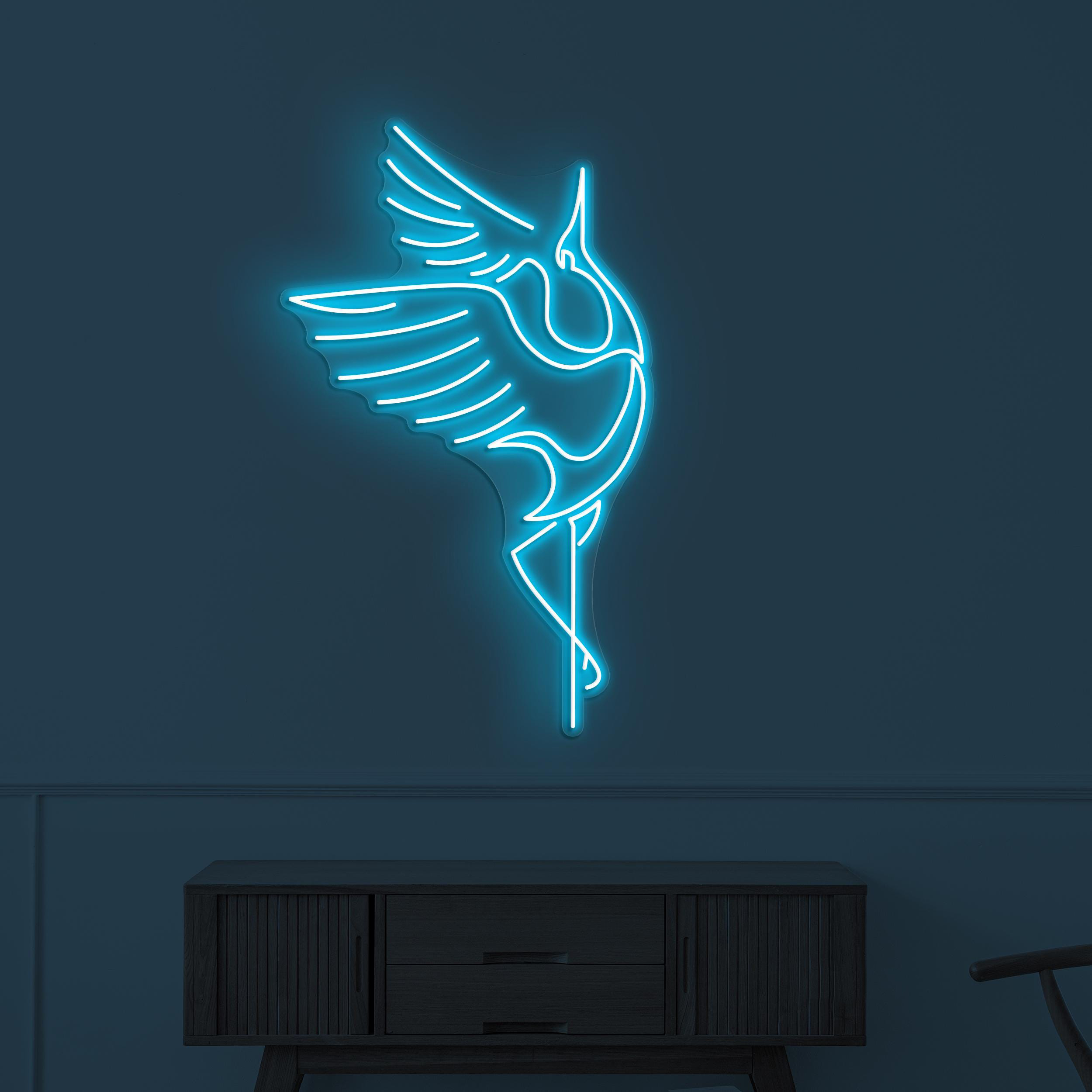 Crane Bird Neon Sign, Crane Bird Led Sign, Flying Crane Wall Art, Birds Shop Wall Decor, Crane Lover Light, Home Led Art, Japanese Bird Sign