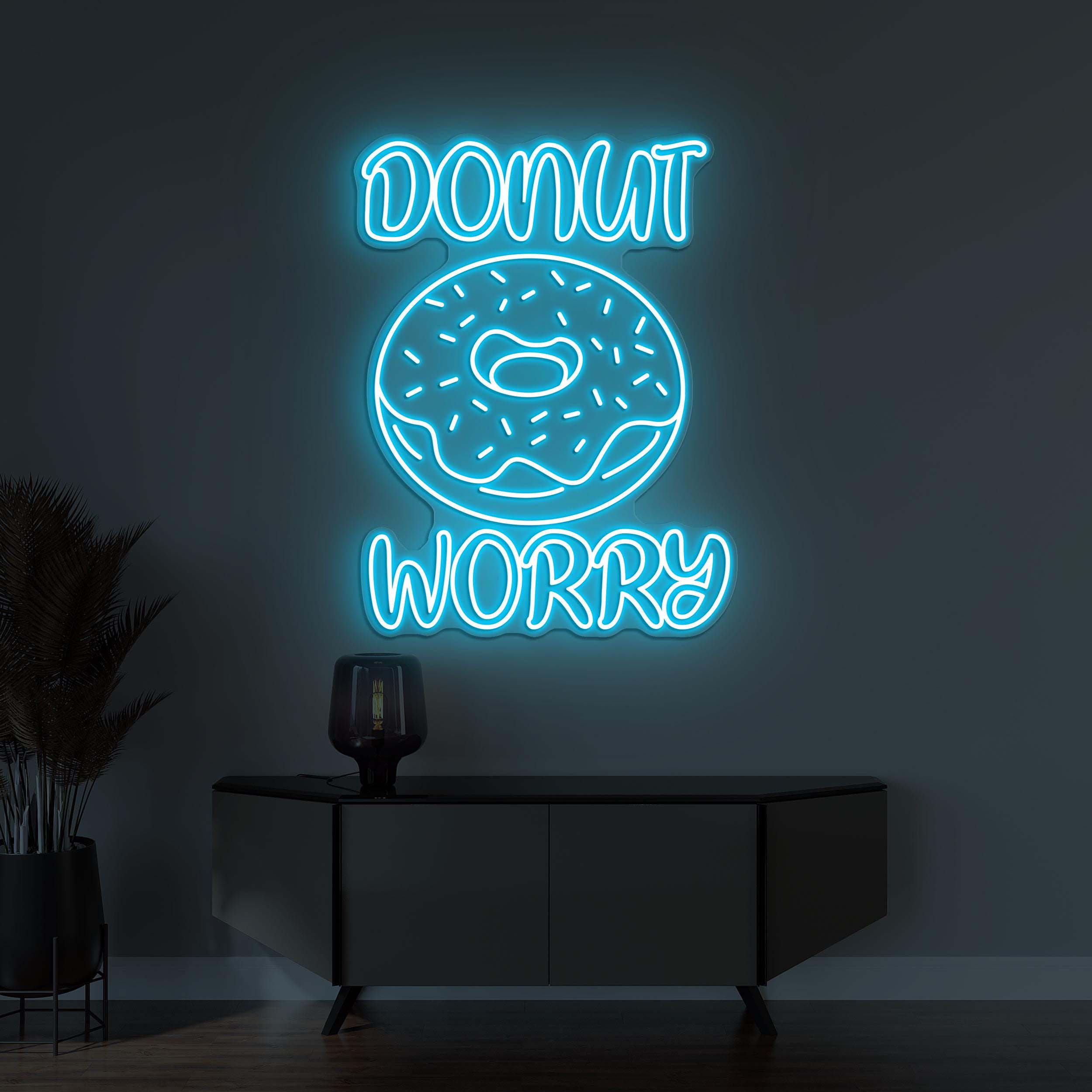 Donut Worry Neon Sign, Donut Worry LED Light, Donut Cake Wall Sign, Birthday Gift, Kitchen Wall Decor, Donut Cafe Wall Art, Donut Led Light