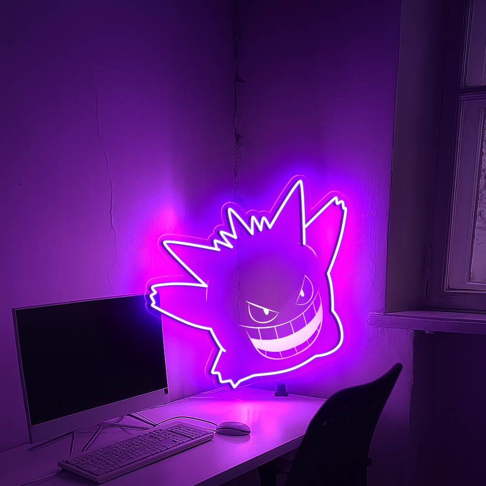 Gengar Laser Sign Pokemon Wall Art