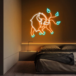 Tauros Pokemon Neon Sign
