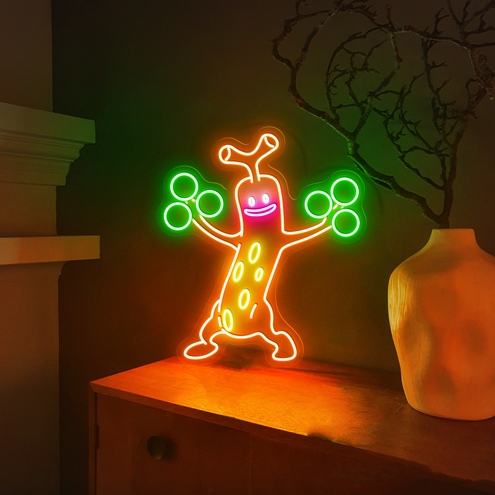 Sudowoodo Pokemon Neon Sign