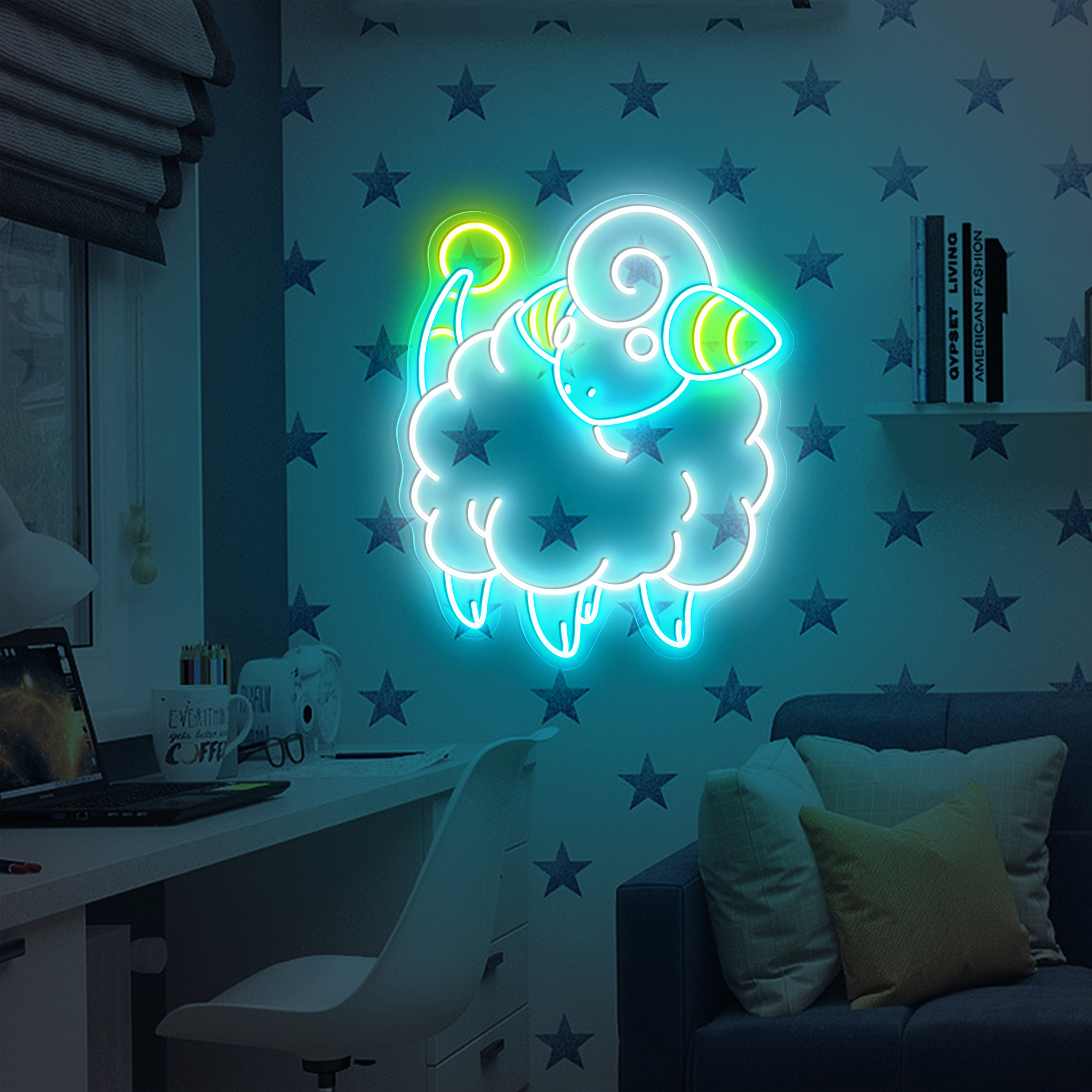 Pokemon Mareep Neon Sign