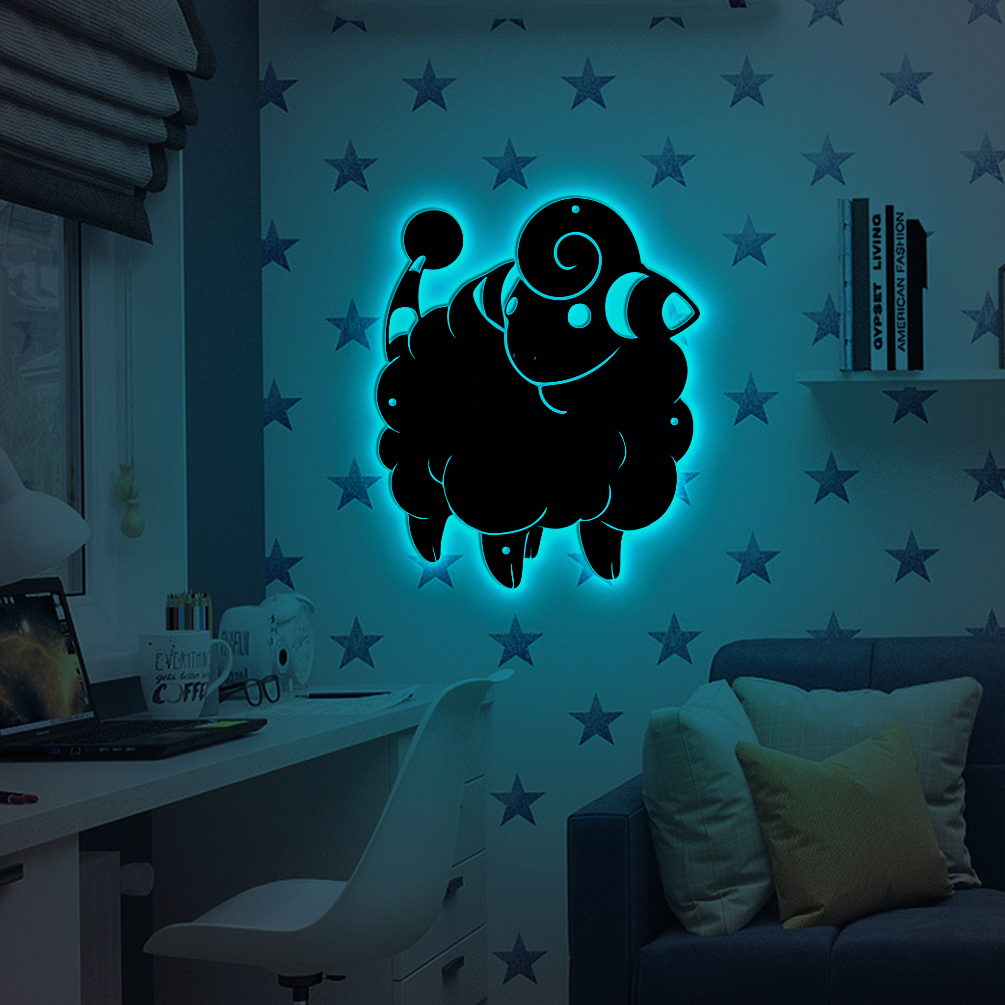 Pokemon Mareep Metal Sign