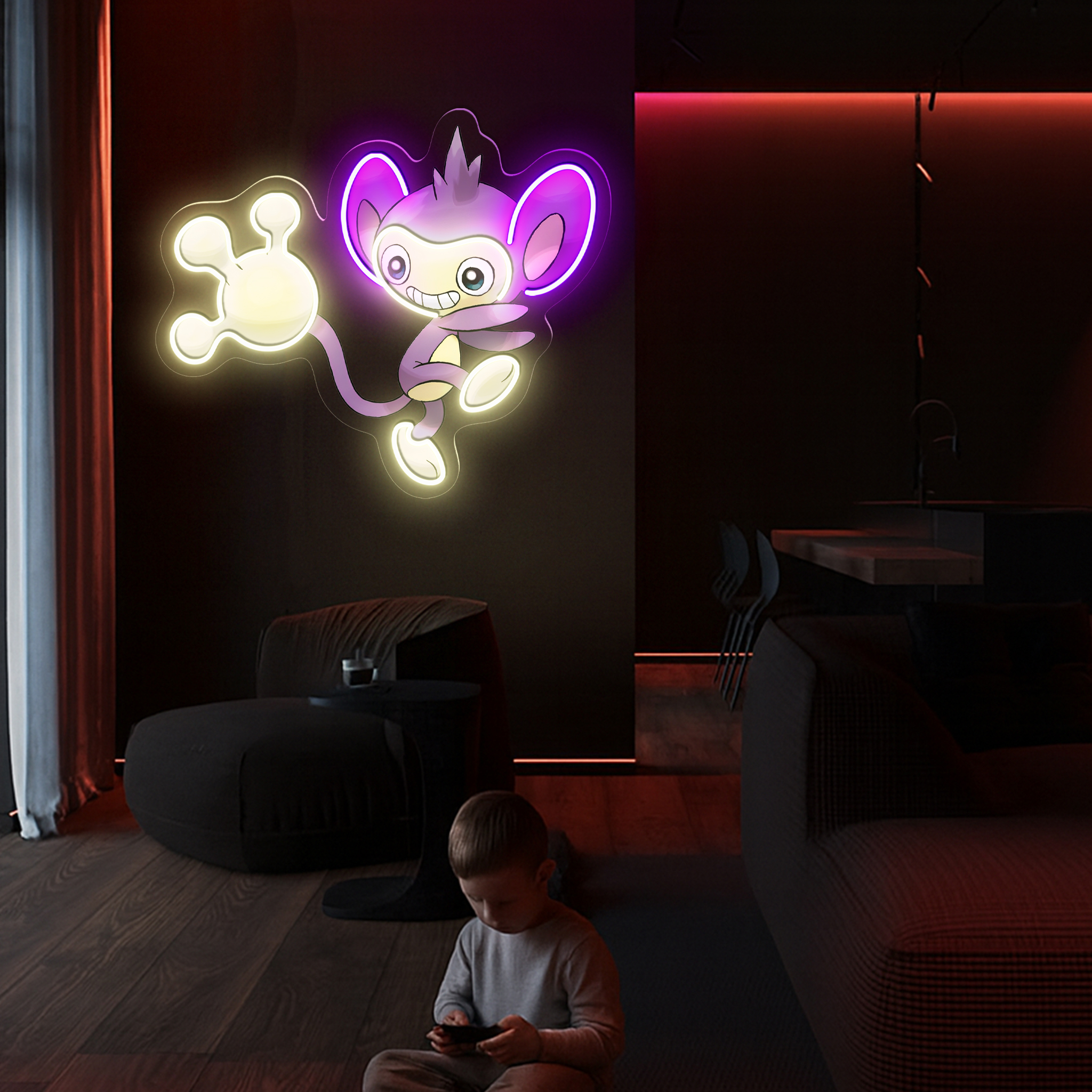 Aipom Pokemon UV Sign