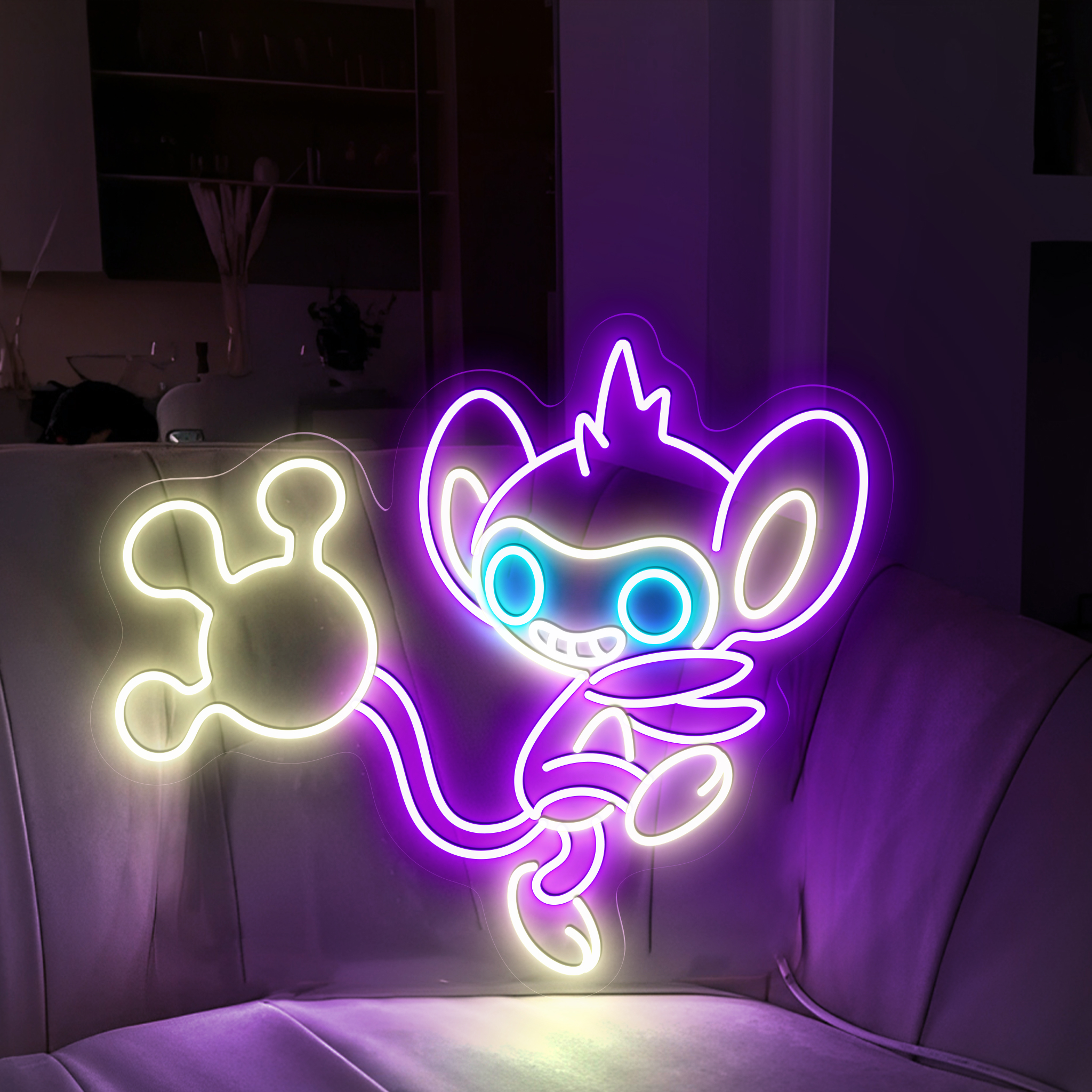 Aipom Pokemon Neon Sign