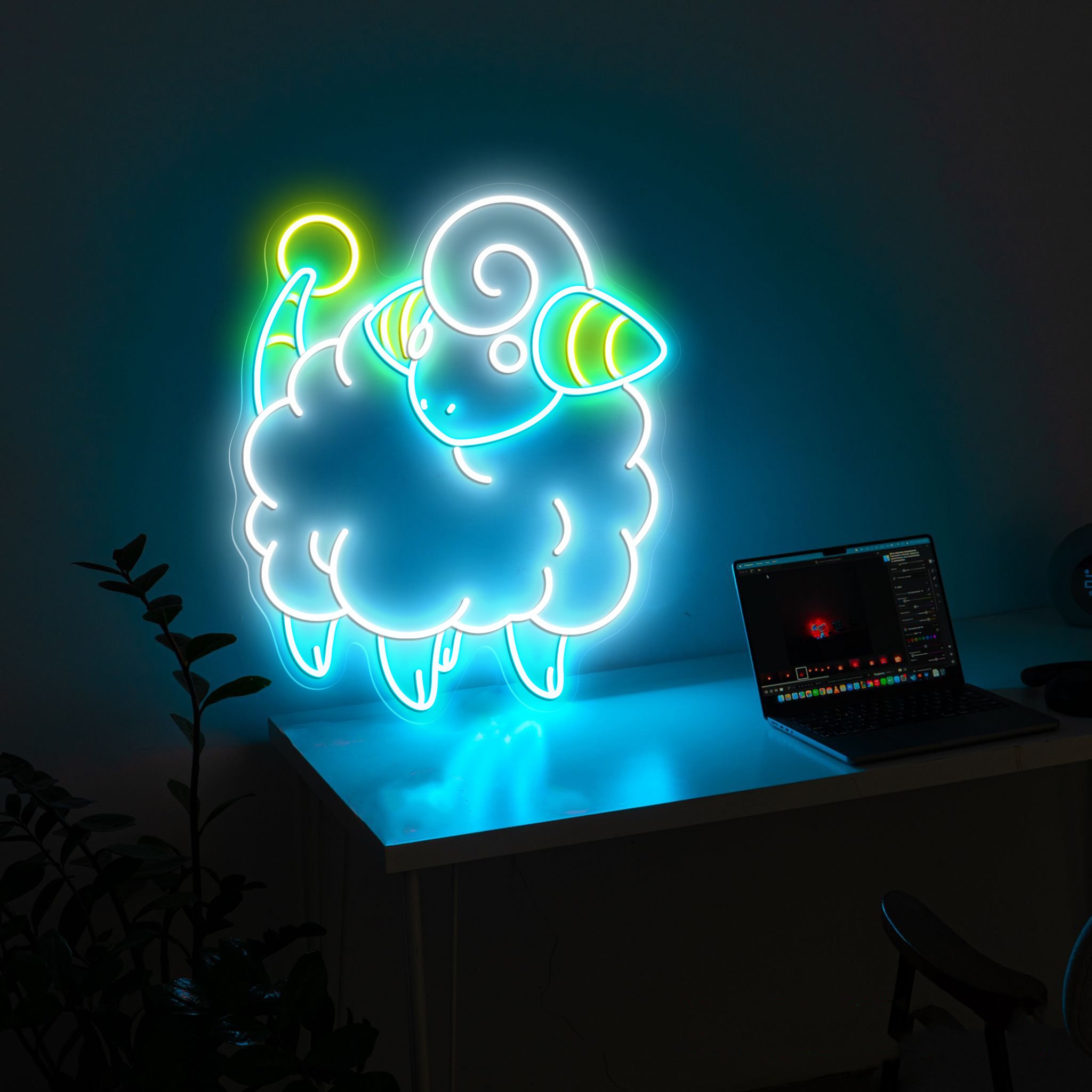 Pokemon Mareep Neon Sign