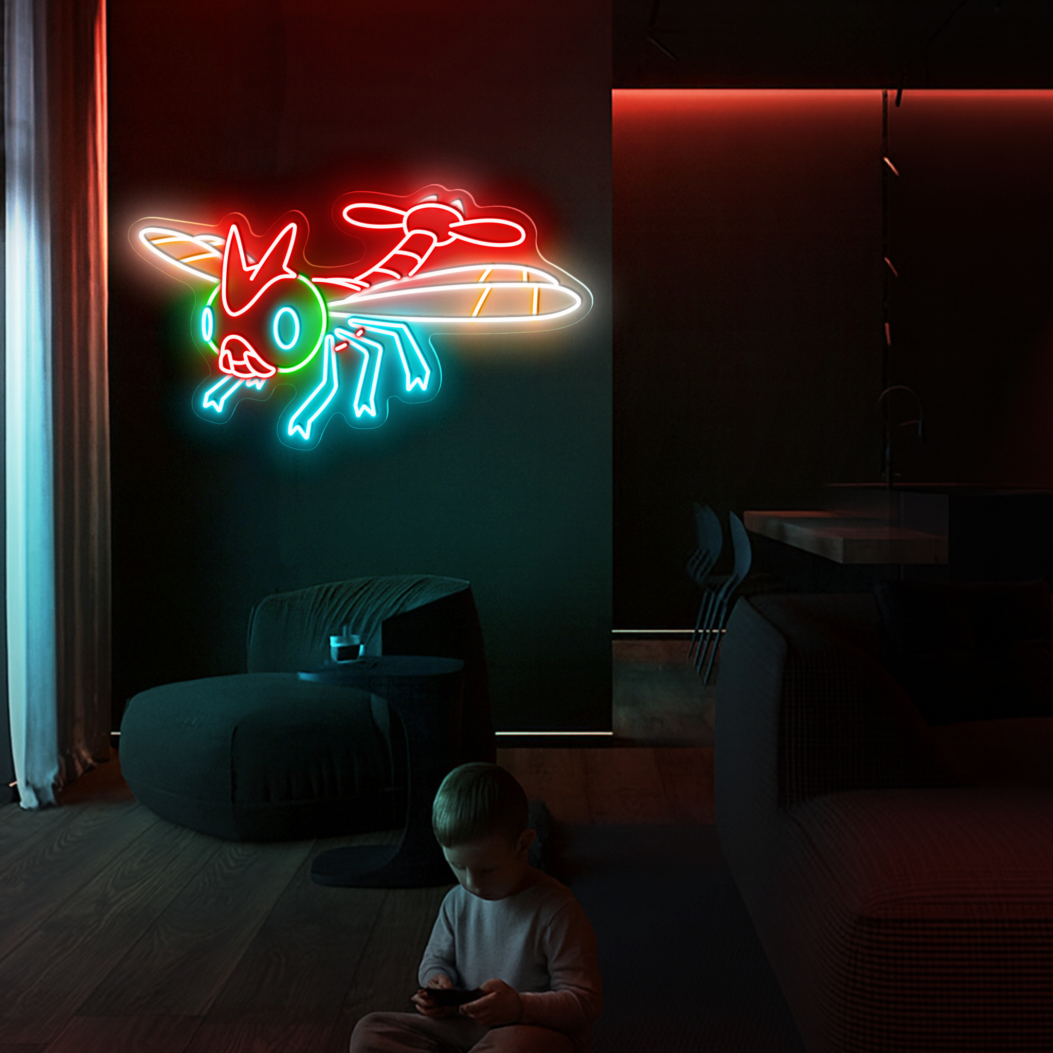 Yanma Pokemon Neon Signs