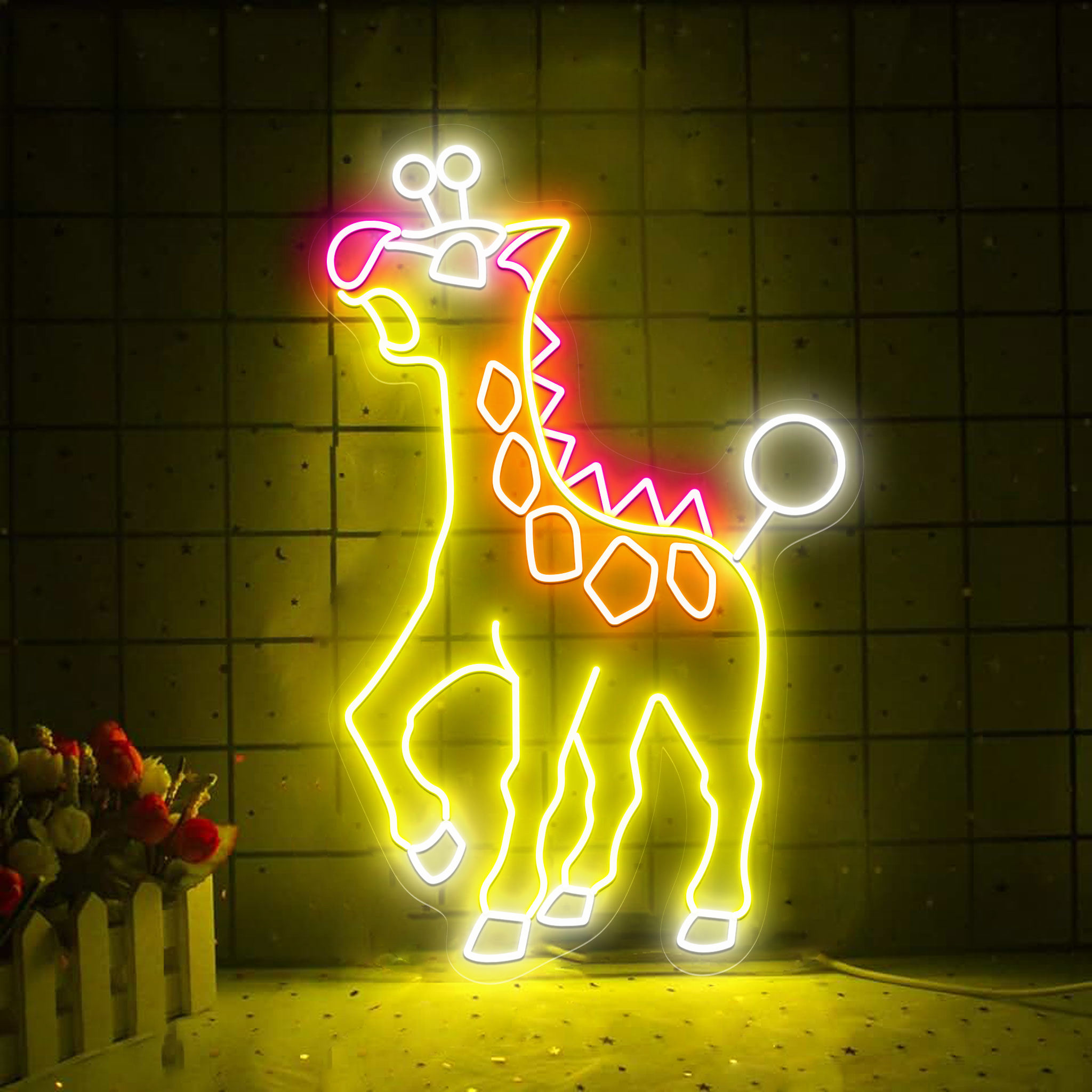 Girafarig Pokemon Neon Sign