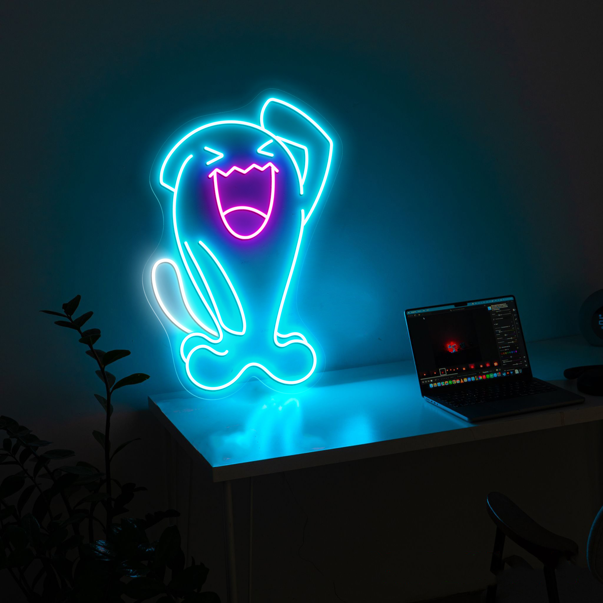 Wobbuffet Pokemon Neon Sign