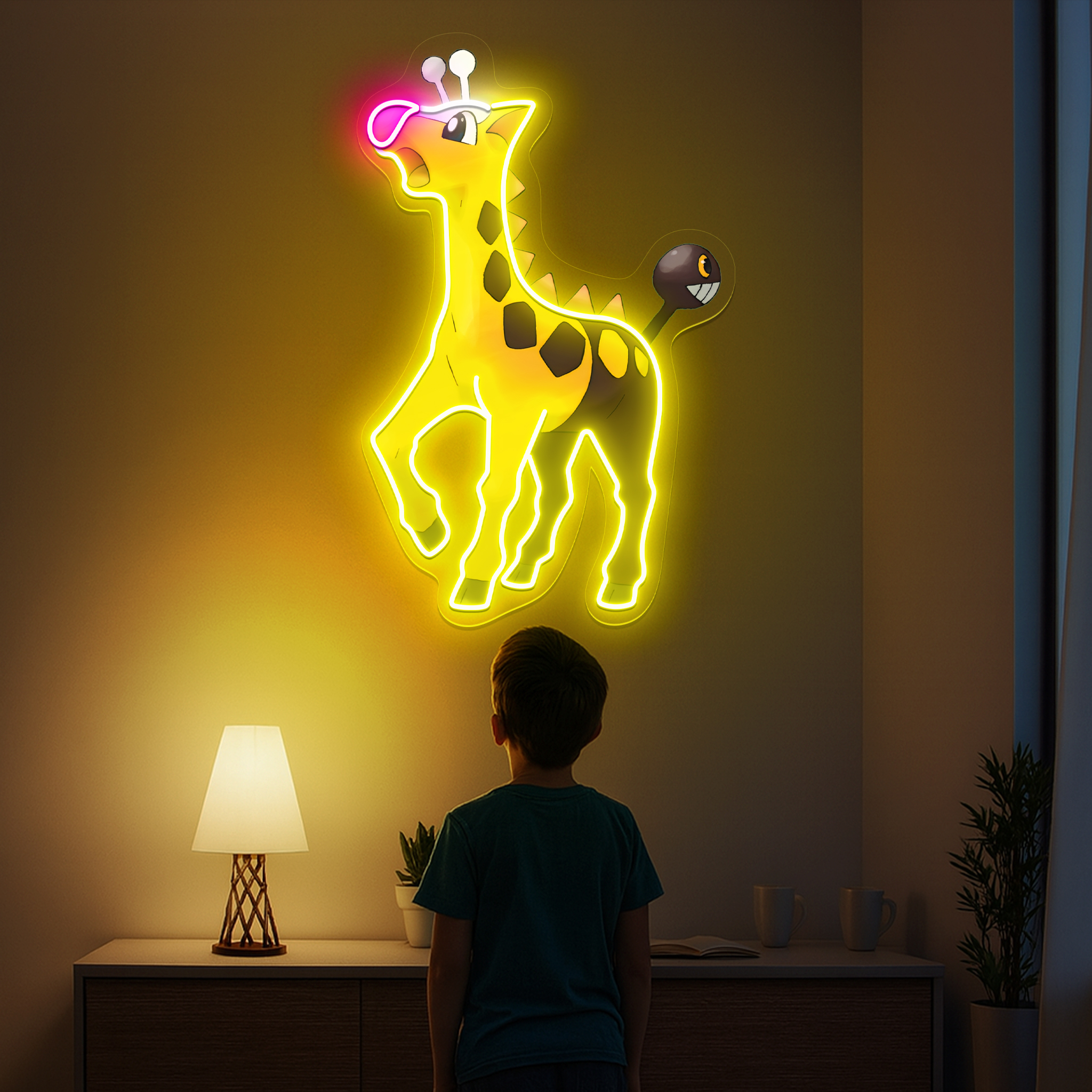 Girafarig Pokemon UV Sign