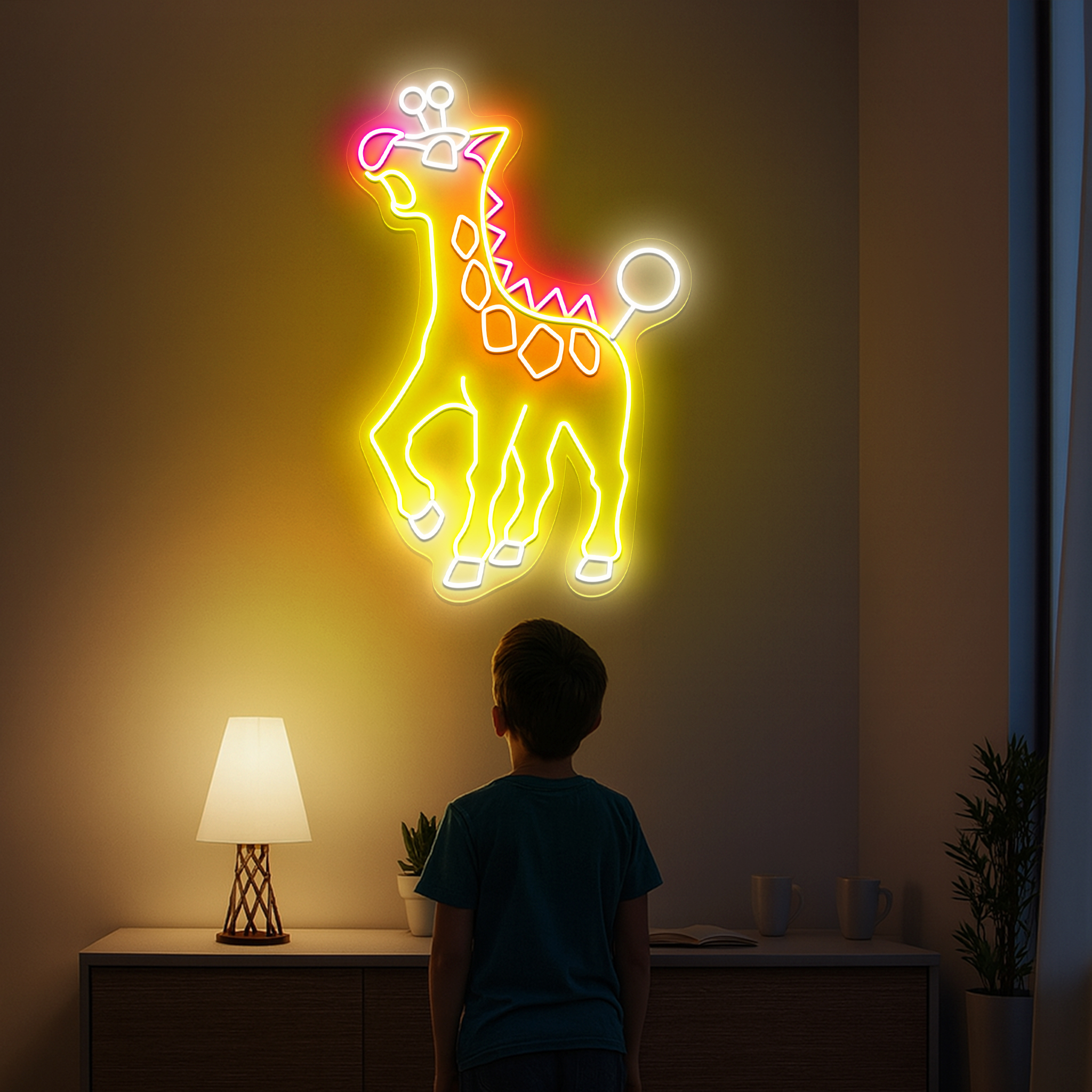 Girafarig Pokemon Neon Sign
