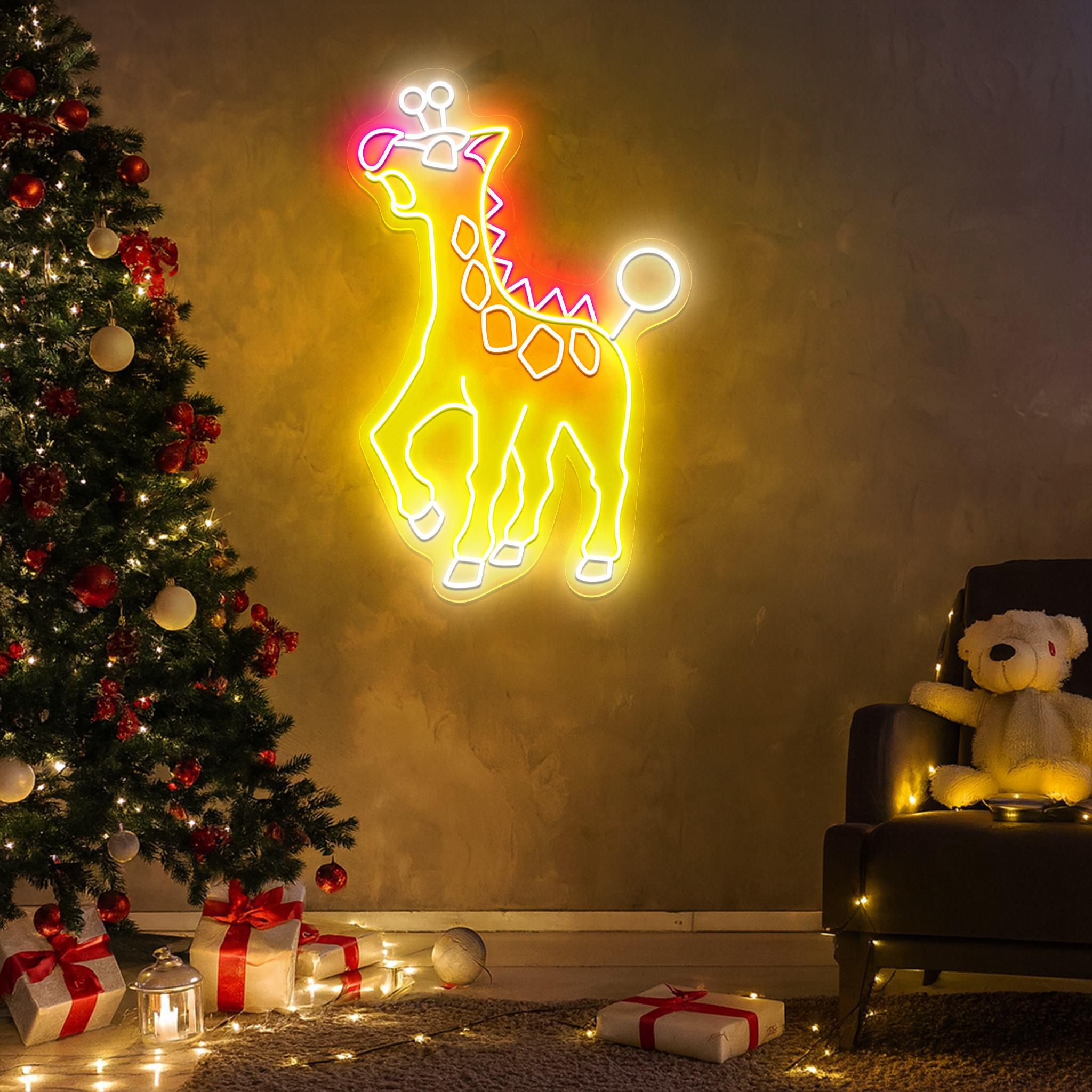 Girafarig Pokemon Neon Sign
