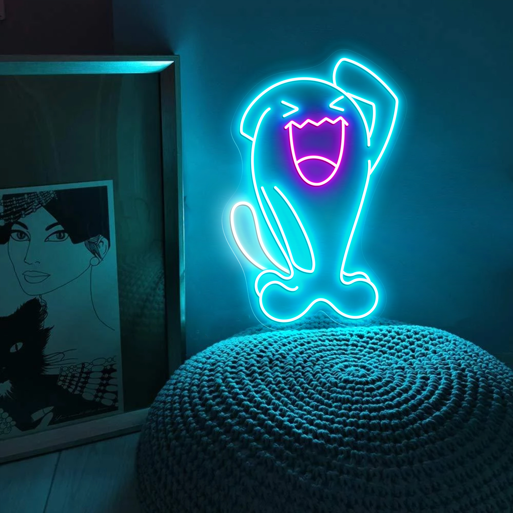 Wobbuffet Pokemon Neon Sign