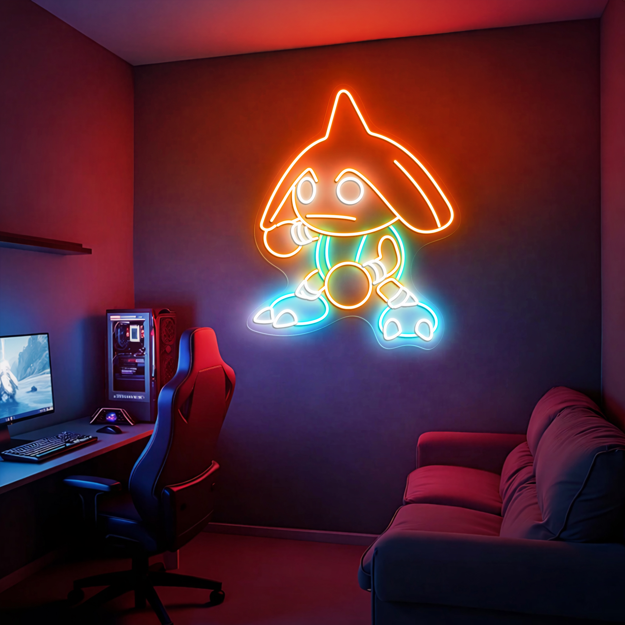 Hitmontop Pokemon Neon Sign