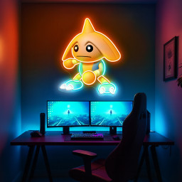 Hitmontop Pokemon UV Sign