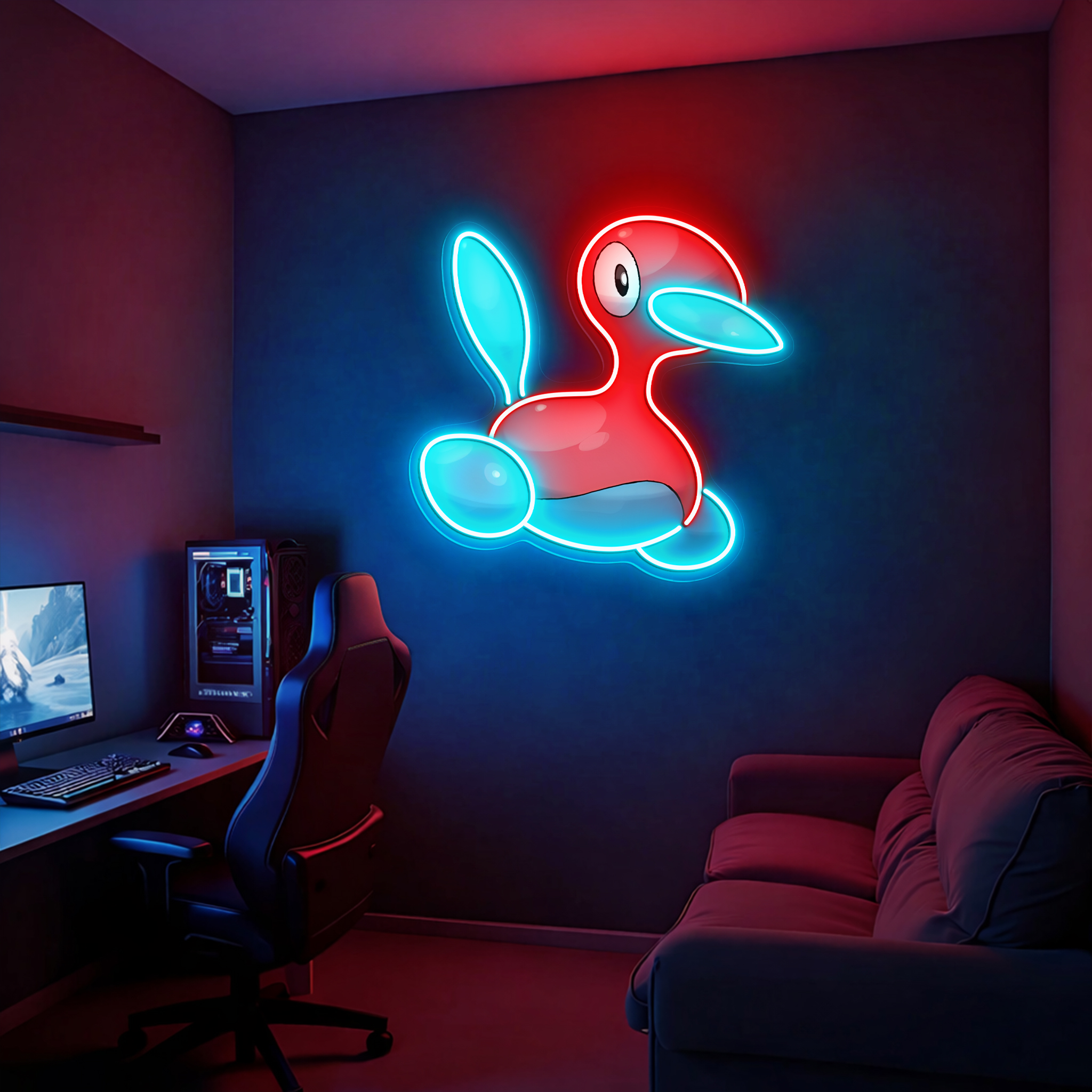 Pokemon Porygon2 UV Sign