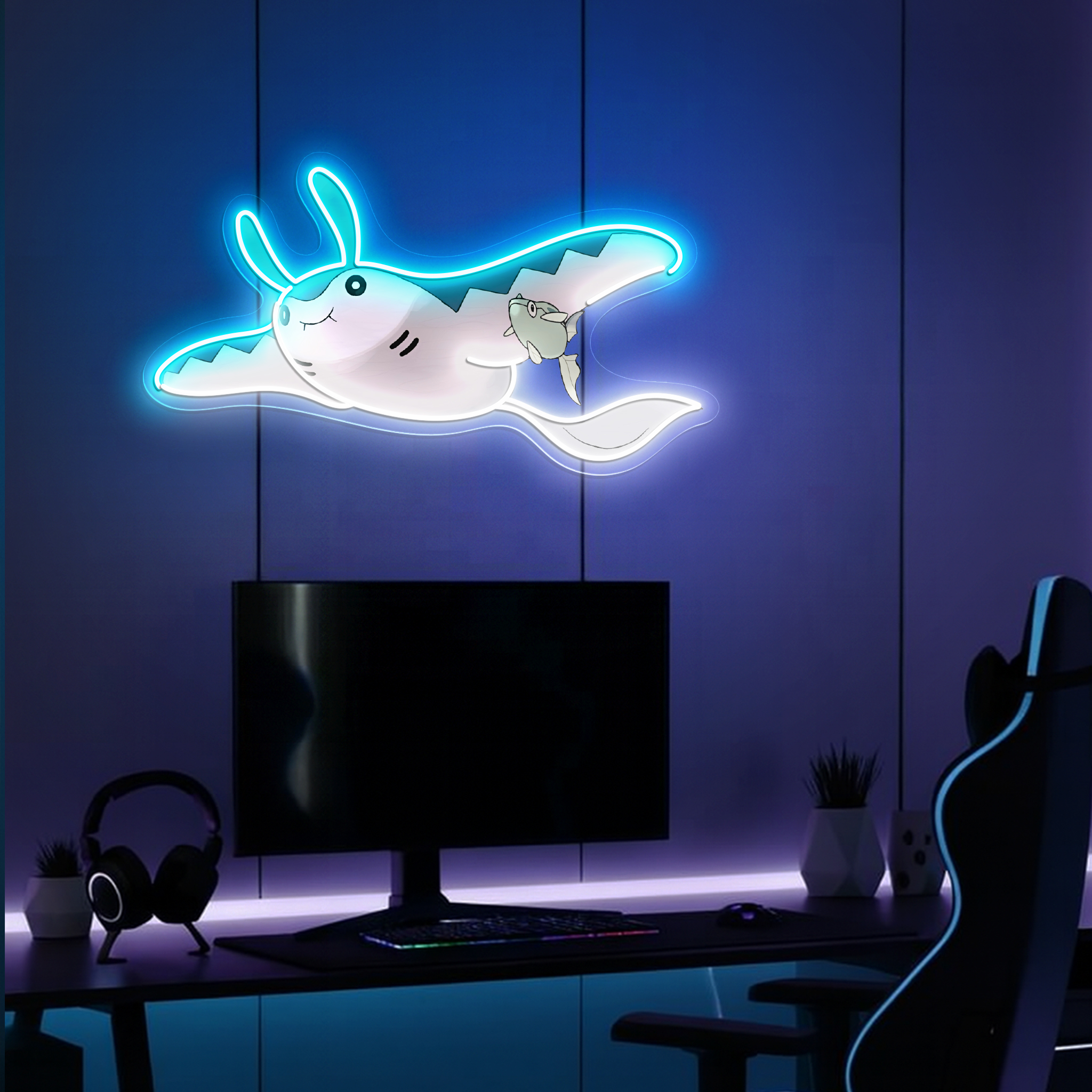Mantine Pokemon UV Sign